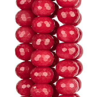 Jade Rubellite Rondelle Facette 20x15mm Clair