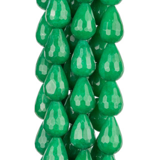 Esmeraldita Jade Briolette Gotas Facetadas 13x18mm Transparente