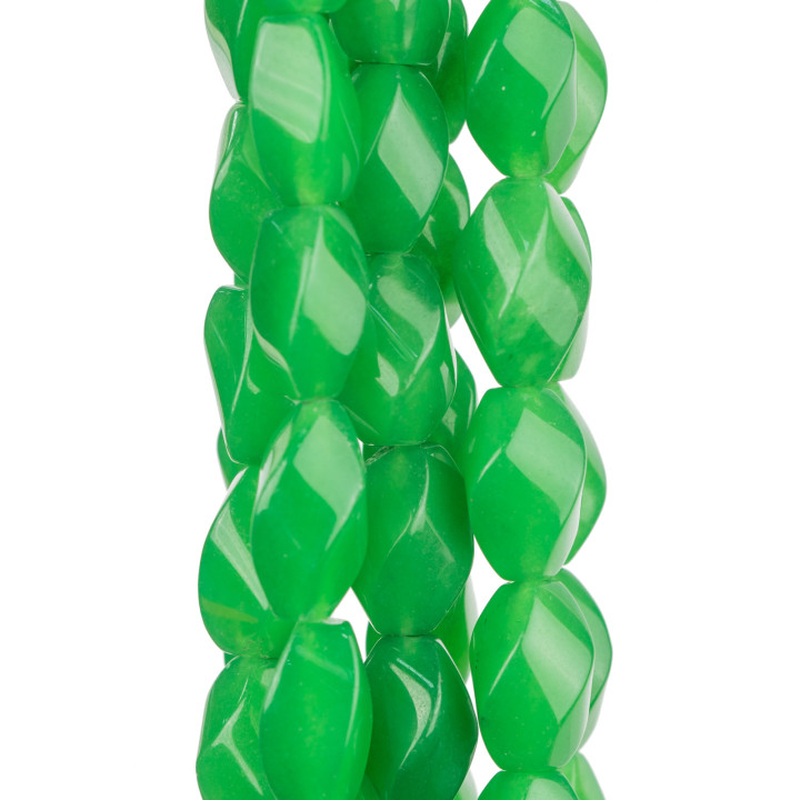 Emeraldite Jade Wavy Oval 09x16mm Transparent