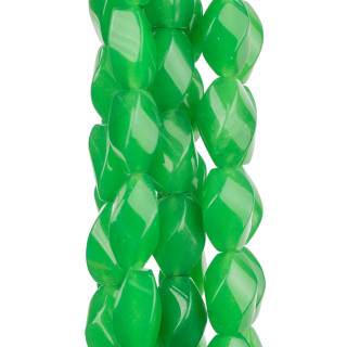 Jade Émeraude Ovale Ondulé 10x20mm Transparent
