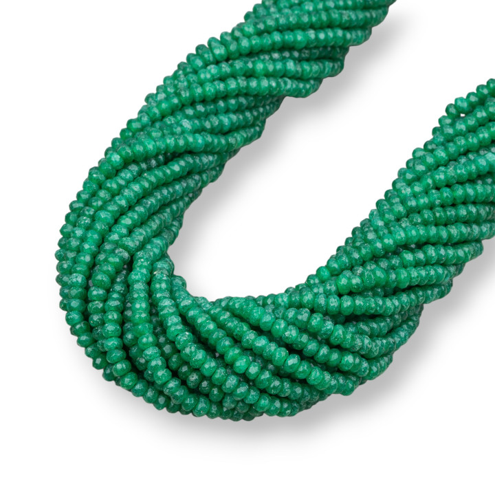 Smaragd Jade Facettierte Rondelle 3,5x2mm Klar