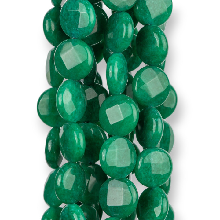 Flache Runde facettierte Smaragd-Jade 20 mm klar