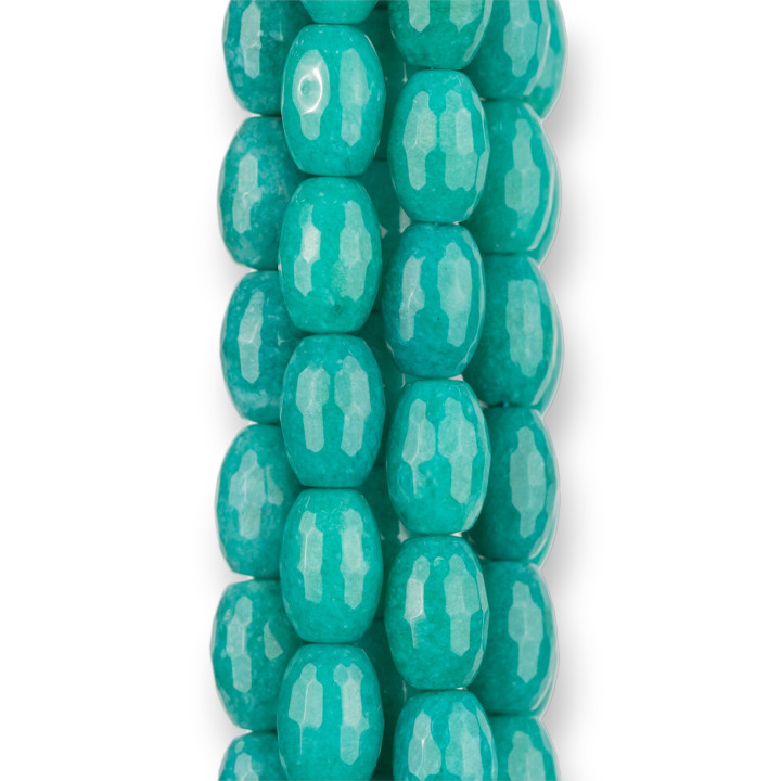 Barril Facetado Jade Turquesa 08x12mm