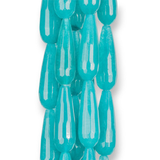 Türkis Jade Briolette Tropfen facettiert 11x28mm