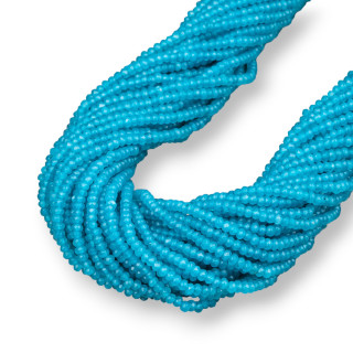 Turquoise Jade Faceted Rondelle 3x2mm Light Blue