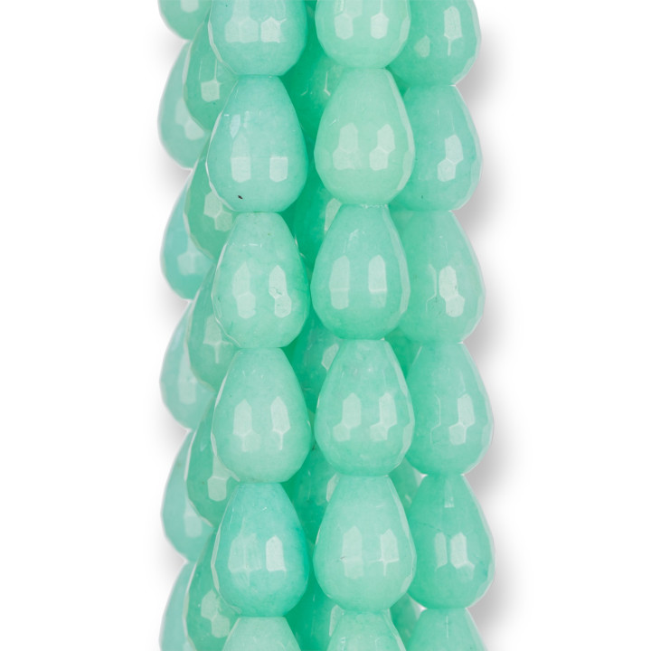 Jade Vert Chrysoprase Briolette Gouttes Facettes 12x14mm