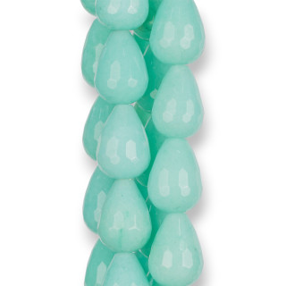 Grüne Jade Chrysopras facettierte Briolette-Tropfen 15x20mm