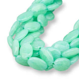 Jade Vert Chrysoprase Ovale Plat Facette 13x18mm