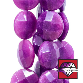 Jade Violet Rond Plat Facette 20mm