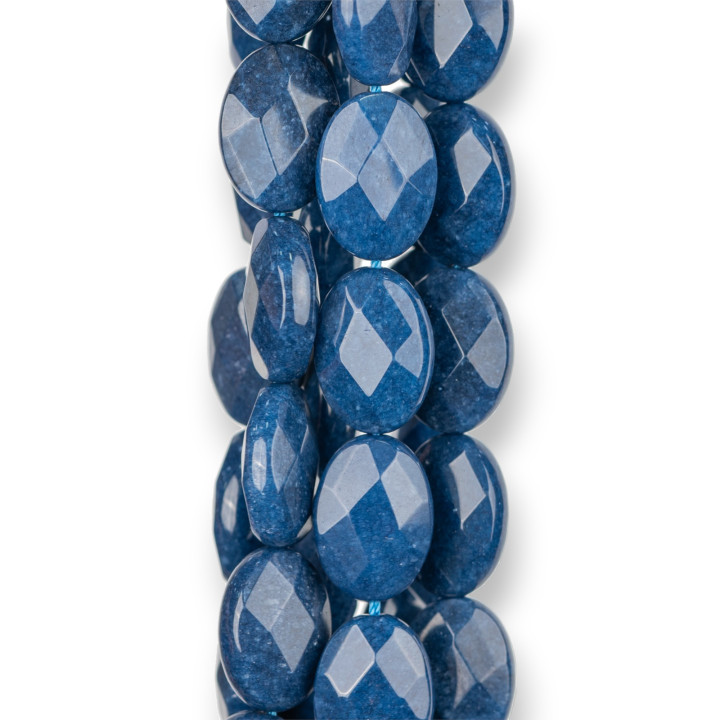 Jade Saphir Oval Facettiert Flach 12x16mm