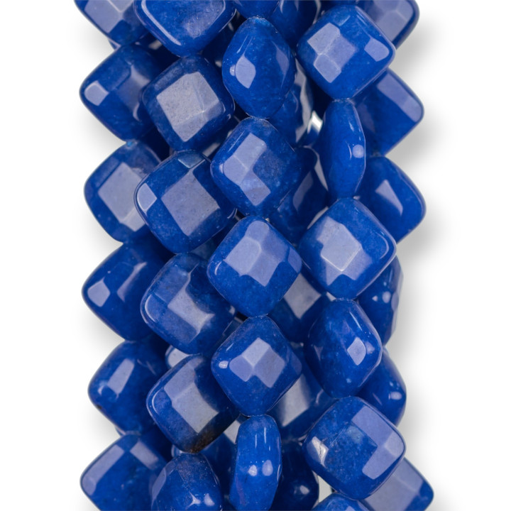 Blaue Jade Lapis Flacher Rhombus facettiert 10mm