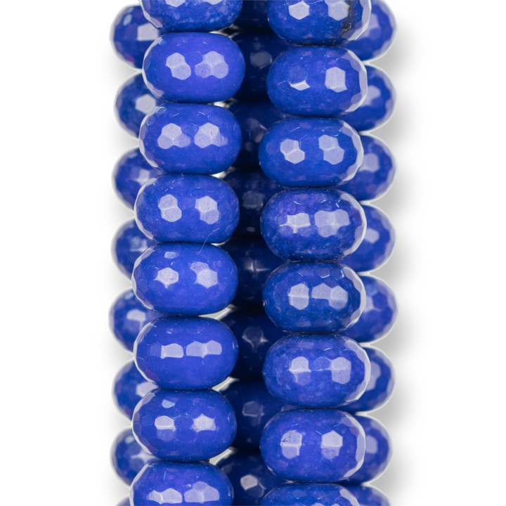 Jadeblaue Lapis Facettierte Rondelle 16x12mm Violett