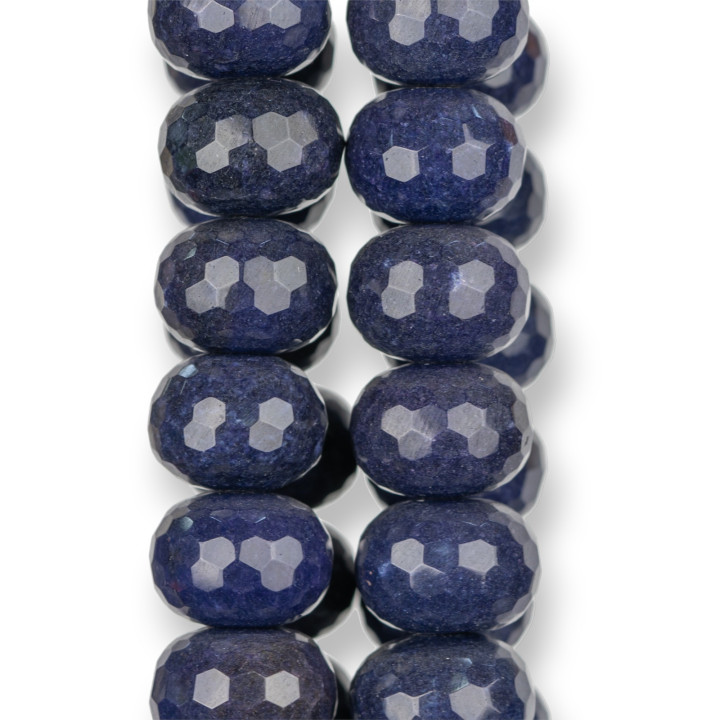 Azul Jade Lapislázuli Rondelle Facetado 20x15mm Violeta Oscuro