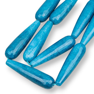 Giada Blu Ottanio Gocce Briolette Sfaccettate 12x50mm