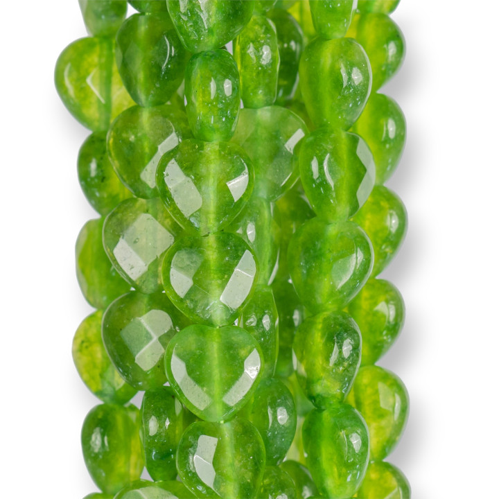 Peridot Jade Flaches Herz facettiert 10mm