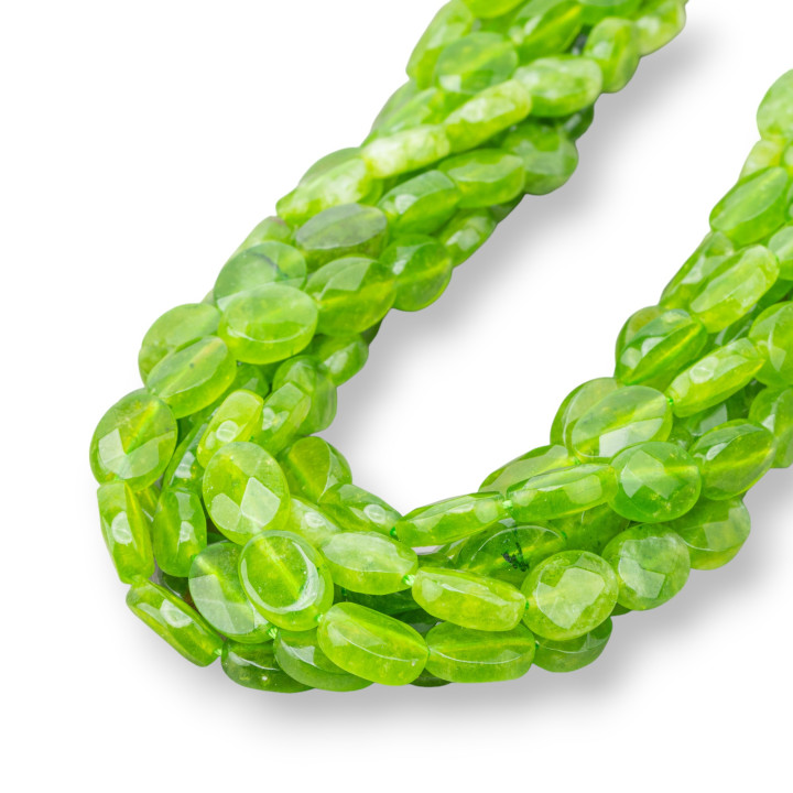 Jade Peridot Oval Flat Faceted 08x12mm