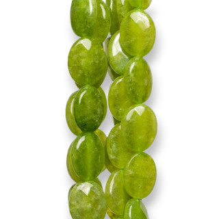 Péridot Jade Ovale Facette Plat 12x16mm Clair