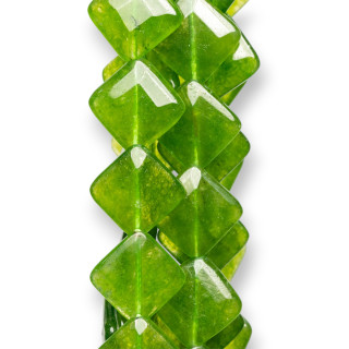 Jade Peridoto Plano Rombo Facetado 16mm