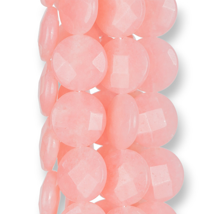 Jade Rhodochrosite Rond Plat Facette 18mm