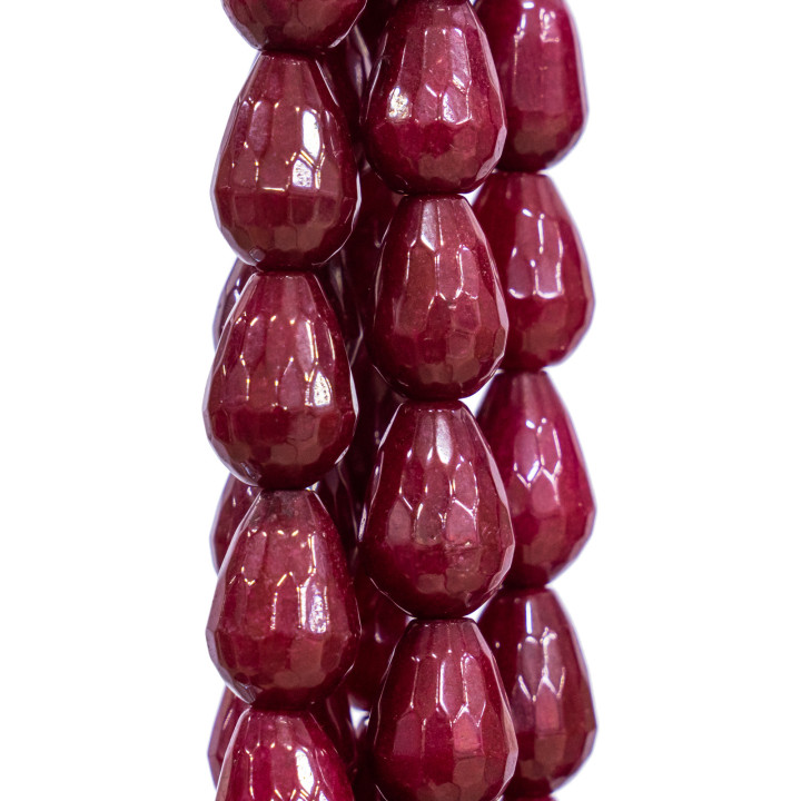 Rubellite Jade Briolette Gouttes Facettes 10x14mm