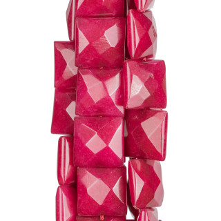 Rubellite Jade Square Flat Faceted 18mm