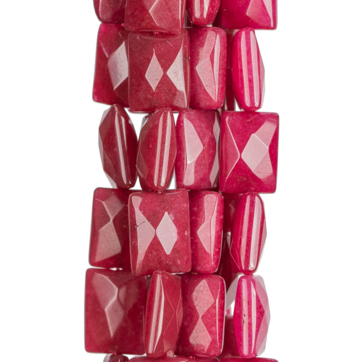 Jade Rubellite Plat Rectangle Facette 12x16mm