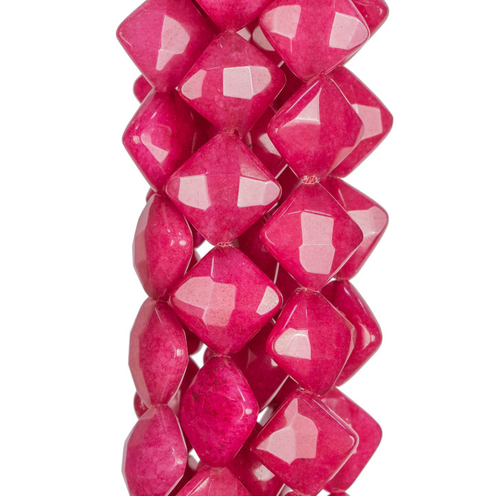 Giada Rubellite Rombo Perlina Tonda Sfaccettata 12mm Chiaro