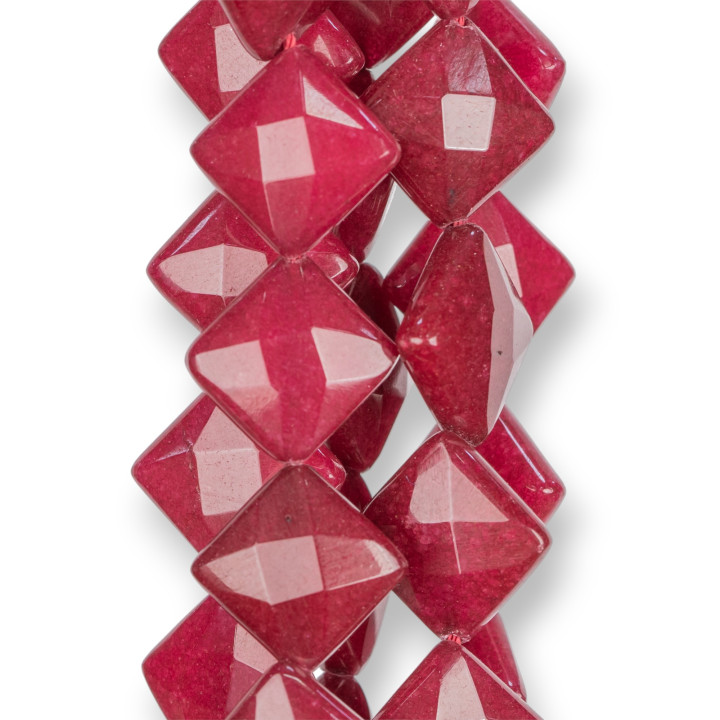 Giada Rubellite Rombo Perlina Tonda Sfaccettata 18mm