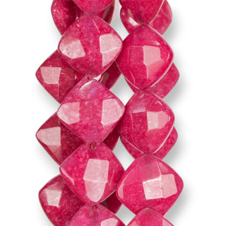 Giada Rubellite Rombo Perlina Tonda Sfaccettata 18mm Chiaro