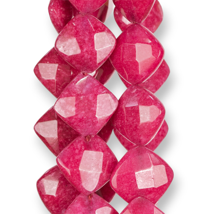 Jade Rubellite Losange Facetté 18mm Clair