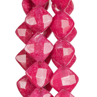 Rubellite Jade Rhombus Faceted 20mm Clear