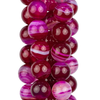 Agate Fuchsia Ronde Lisse 14mm