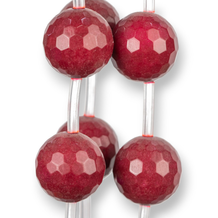 Giada Rubellite Perlina Tonda Sfaccettata 25mm 8pz