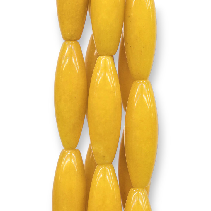 Gelber Jade Glatter Reis 10x30mm Intensiv
