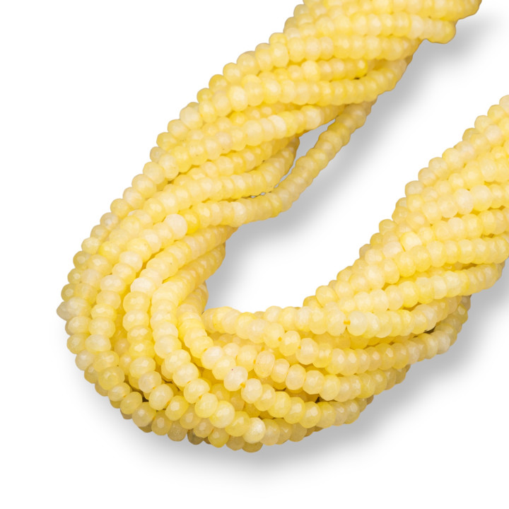Jade Amarillo Rondelle Facetado 4x2,5mm Claro