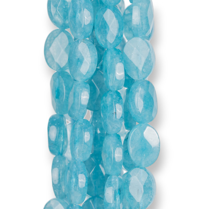 Angelite Ovale Piatto Sfaccettato 8x12mm