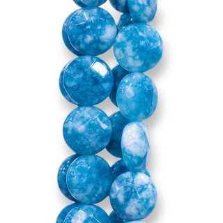 Angelite Tondo Piatto Sfaccettato 12mm Intenso