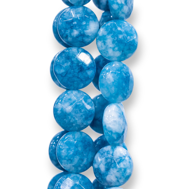 Angelite Redondo Facetado Plano 12mm Intenso