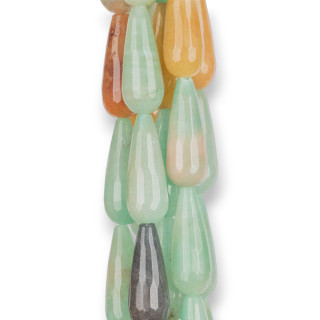 Aventurine Multicolore Gouttes Briolette Facettes 11x28mm