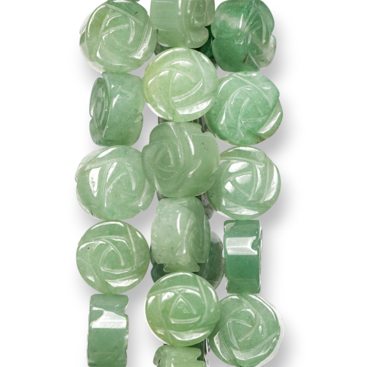 Πράσινο χαραγμένο λουλούδι Aventurine 14mm