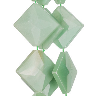 Avventurina Verde Rombo Piatto Sfaccettato 30mm