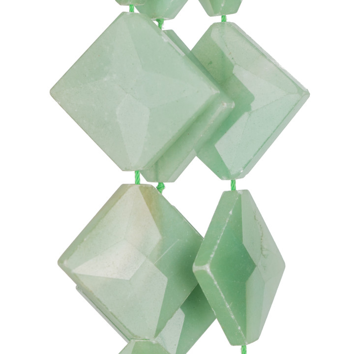 Aventurina Verde Rombo Plano Facetado 30mm