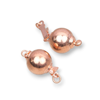 Brass Clasp Smooth Ball 10mm 25pcs Rose Gold