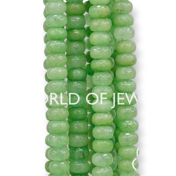 Apple Green Jade Faceted Rondelle 8x5mm