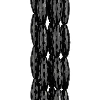 Onyx Ovaler runder facettierter Reis 12x40mm