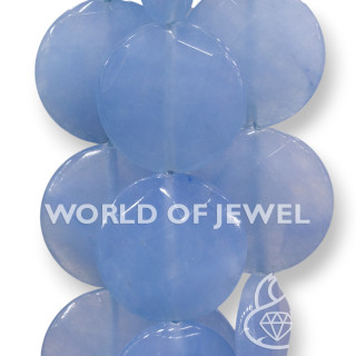 Quartz Célestine Plat Rond Facette 40mm