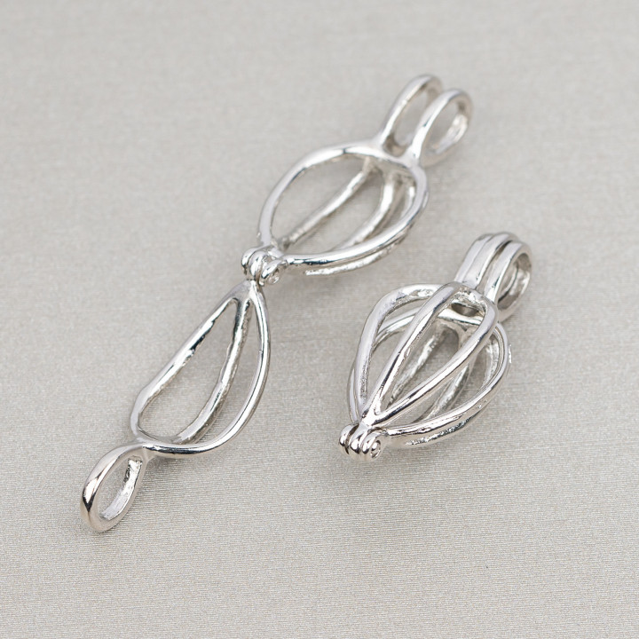 Base Pour Cage Laiton Pendentif 11x25mm 30pcs