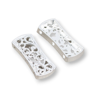 Entretoise Laiton Rectangle 11x26mm 26pcs Argent