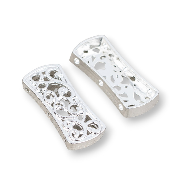 Entretoise Laiton Rectangle 11x26mm 26pcs Argent