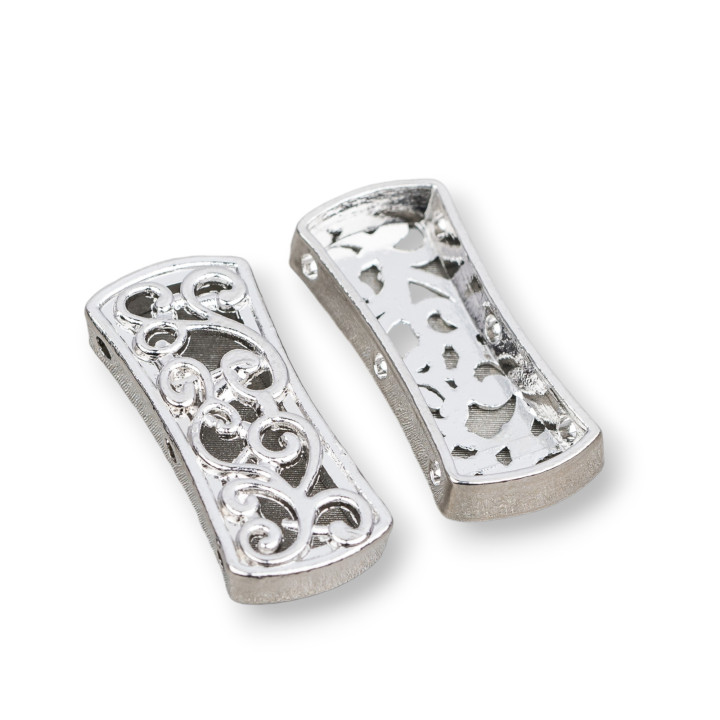 Abstandshalter aus Messing, rechteckig, 11 x 26 mm, 26 Stück, Rhodium